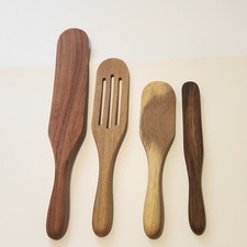 Original Mad Hungry Spurtle 4pc Set Acacia Premium Wood Finish As Seen On TV