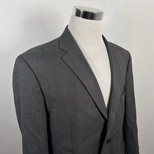 Tommy Hilfiger 44S Sport Coat 100 Wool Gray Glen Plaid Two Button Double Vented