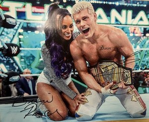 Cody & Brandi Rhodes Signed WrestleMania Photo