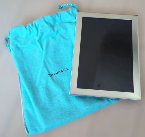 Tiffany & Co. Photo Frame Pewter Silver Tone Interior  Picture Frame Used - Picture 1 of 8
