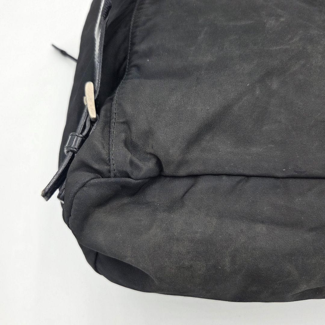 Prada Nylon Backpack Black Triangular Logo Used w… - image 9