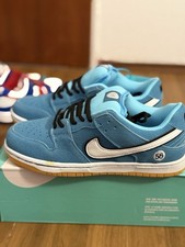 Nike SB Dunk Low Herren Sneaker EU 58 Wildleder blau/weiß/braun Low Top