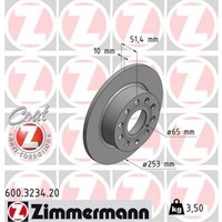 Zimmermann 2X Bremsscheibe Hinten Ø253 Mm Voll FüR VW Golf V 1K1 1.4 16V 1.6
