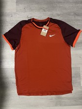 NEW NWT Nike Mens Large Dri-Fit Court Advantage Tennis Top Orange Red FD5319-626