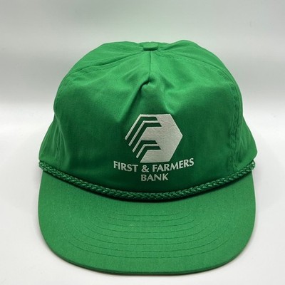 NISSIN Cap Unisex One Size First & Farmers Bank Green Rope Brim Adjustable