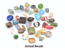 40 Glass 15-23mm Medium - Large Beads Assorted Mix Quality Unique Bulk Loose Lot