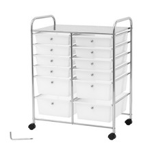 Uimoso Rolling Cart with 12-Drawer Double Row Storage Organizer, Chrome Finish