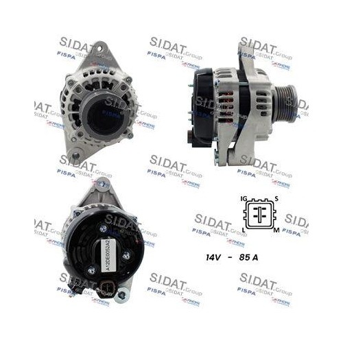 Alternateur Sidat A12DE0052A2 pour Toyota pour trajets quotidiens et longs voyages