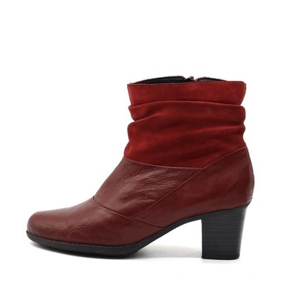 Rieker Damen Y0473 Stiefelette Rot Leder Antistress Stiefeletten EU 37