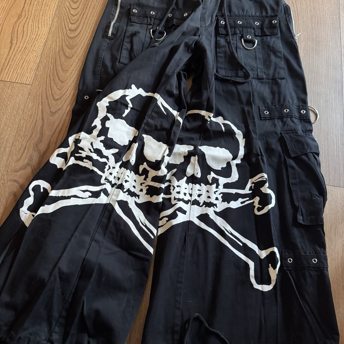 Vintage Tripp NYC Skull Black Mens 33x30 Pants Y2K Goth Grunge