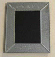Vintage Art Deco Venetian-Style Etched Mirror Picture Frame with Scalloped Edges — listing 4