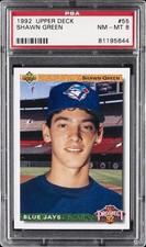 1992 UD #55 SHAWN GREEN ROOKIE RC PSA 8