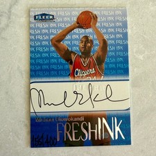 MICHAEL OLOWOKANDI On Card Auto Rookie /400 1999-00 Fleer Tradition Fresh Ink RC. rookie card picture