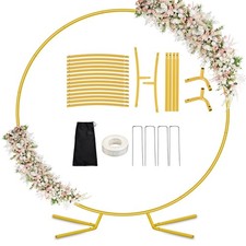 6.6FT Round Metal Arch Backdrop Stand, Circle Balloon Arch Stand Kit with Bas...