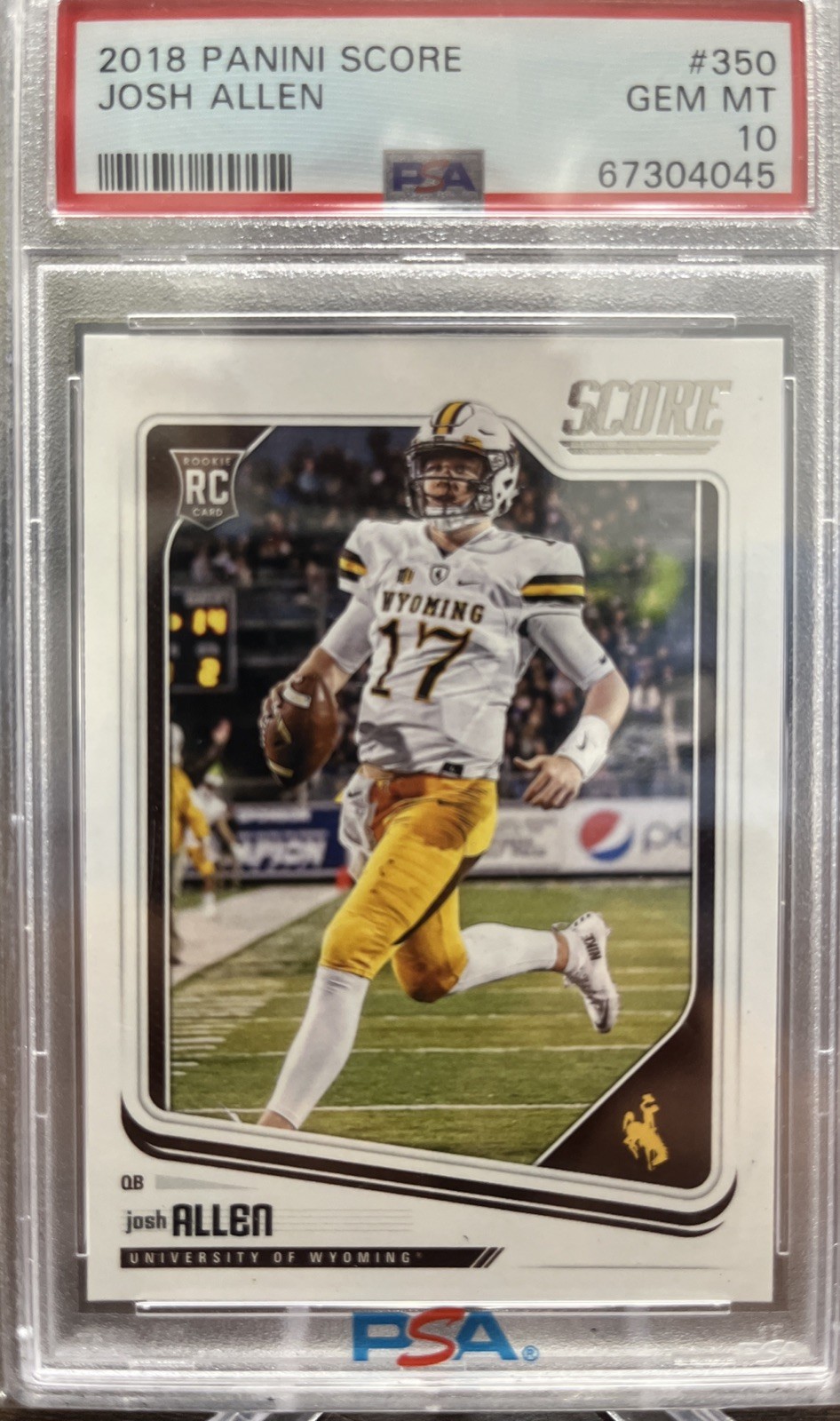 2018 Panini Score #350 Josh Allen Rookie Card Buffalo Bills RC PSA 10 Gem Mint