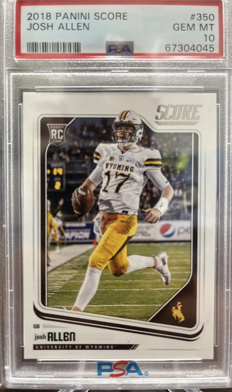 2018 Panini Score #350 Josh Allen Rookie Card Buffalo Bills RC PSA 10 Gem Mint