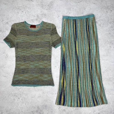 Missoni Resort Wear Skirt Set Multi-Color Knit Zigzag Top Maxi Skirt - Image 1 of 4