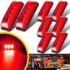 8x 3LED Side Marker Lights Red Clearance Light Truck Trailer RV 12V Waterproof