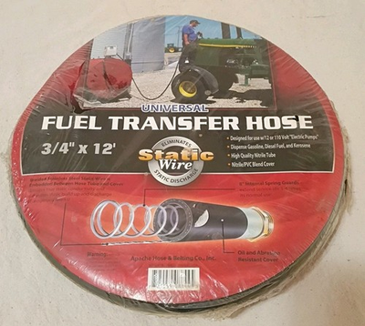 #ad Apache 98108455 3 4quot; x 12#x27; Farm Fuel Transfer Hose with Static Wire B29 $62.00