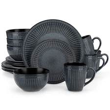 vancasso ELIGA 16-Piece Stoneware Dinnerware Set Plates Bowls Mugs Service for 4