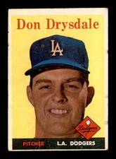 1958 Topps #25 Don Drysdale   GOOD X3051195