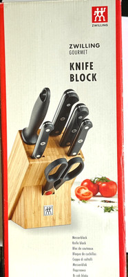 ZWILLING Gourmet Messerblock 7-teilig, Rostfreier Spezialstahl, Schwarz