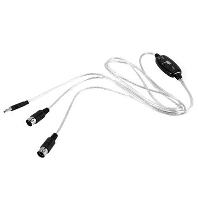 USB IN-OUT MIDI Cable Converter PC to Music Keyboard Adapter Cord E3W69782