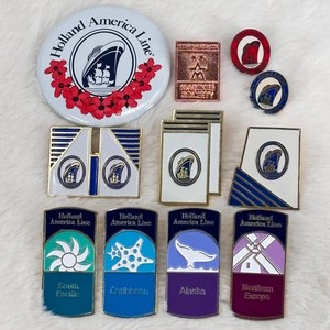 Holland America Cruise Line Past Ship Guest Port Lapel Pin Lot w/ Ports