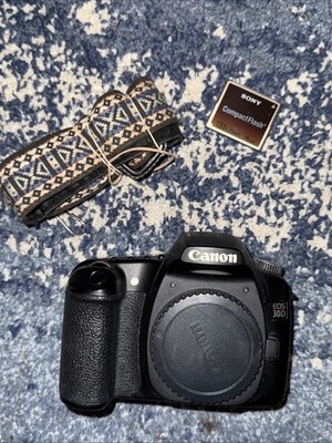 Vtg Canon EOS 30D DSLR Camera (Body Only) Tested And Working W/ Strap & Cf Card