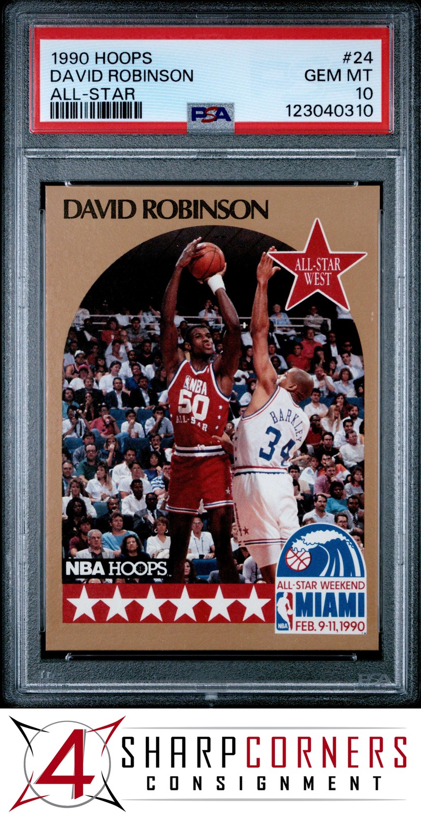 1990 HOOPS ALL-STAR #24 DAVID ROBINSON SPURS HOF PSA 10