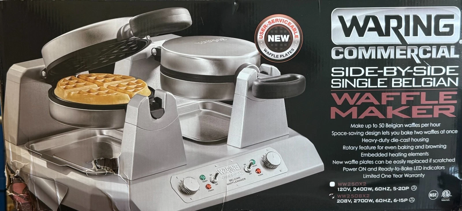 Waring WW250BX2 Double Waffle Maker (New in Box/Unused)