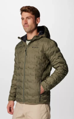 COLUMBIA Men's Delta Ridge 650 Down Omni Heat Hooded Jacket Sz Large STONE GREEN - Picture 5 of 9