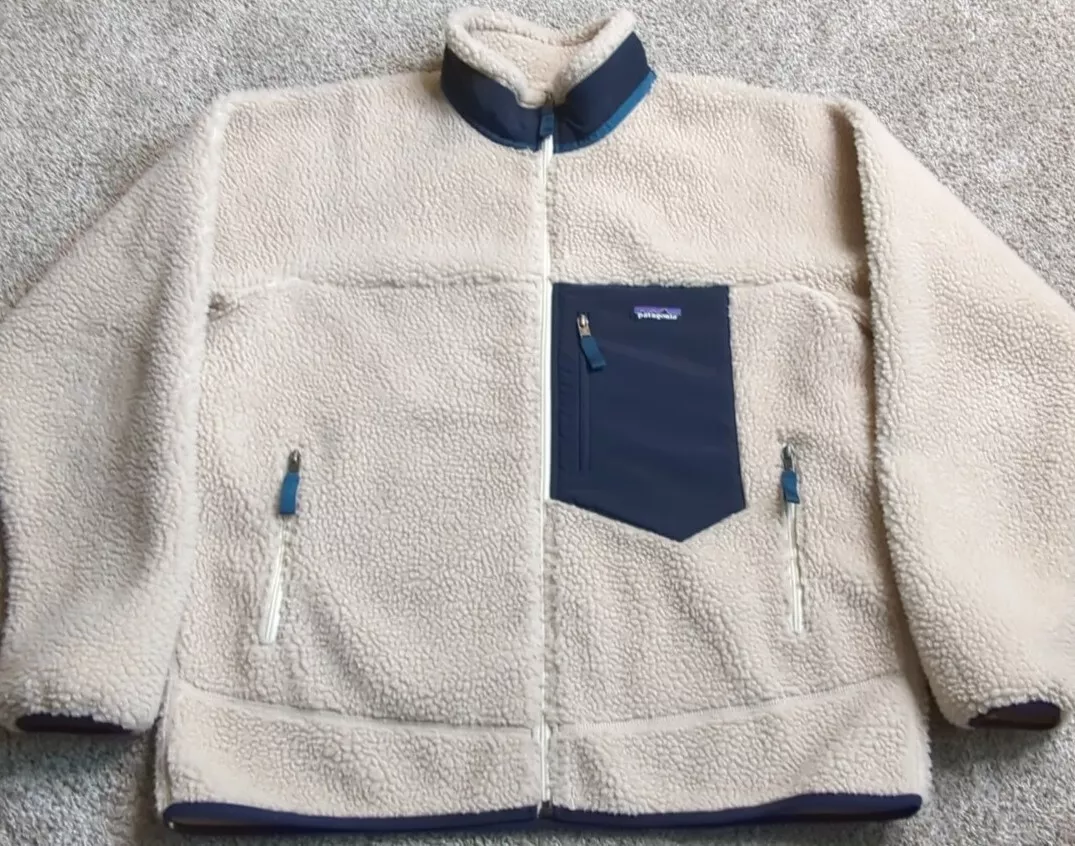 Patagonia Retro X Deep Pile Fleece Jacket FullZip Lined Vintage Oatmeal Cream XL