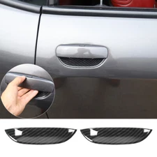 Carbon Fiber  Exterior Door Bowl Decor Cover Trim for Dodge Challenger 2015-2020