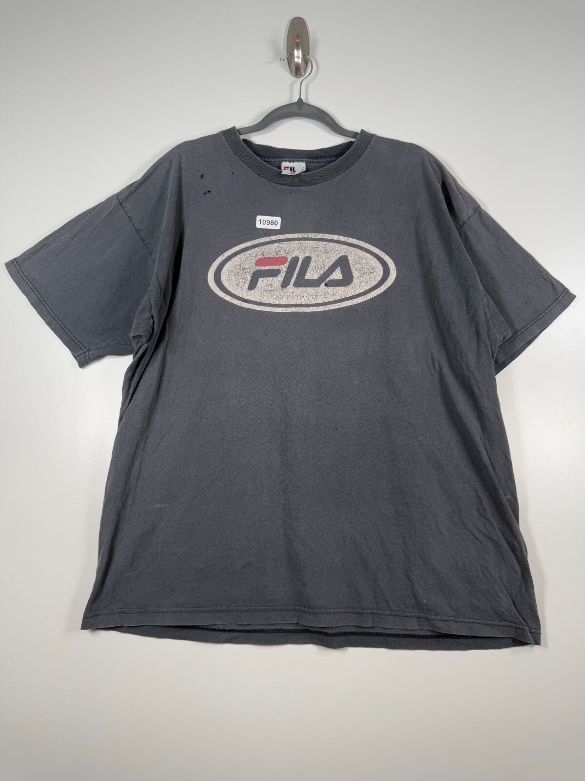 T shirt maglietta vintage Fila uomo logo scritto grafica nera taglia XL 24x30 5 made in USA