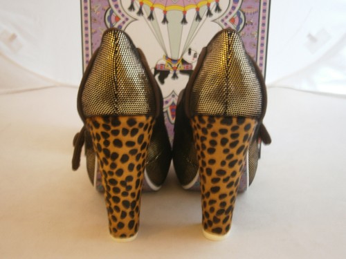 IRREGULAR CHOICE SIGHT SEEING GOLD SHOES PUMPS SEXY GLITZY 6 OR 7.5 MARY JANES - Picture 6 of 6