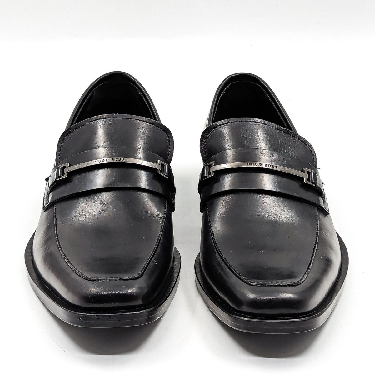 Hugo Boss Men’s Black Leather Horse-bit Loafers. Worn twice. HUGO BOSS Luxury Black Leather Signature/Logo Metal Horse  main image 3
