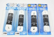 4 Pairs Shoe Gear Sport Flat WHITE 54" Athletic Shoe Laces - Stay-Ty 22