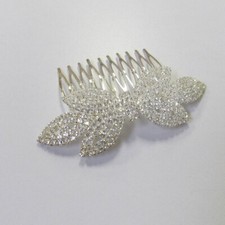 Silver Rhinestone Fancy Hair Comb Wedding Bridal Prom Cocktail Party  10546