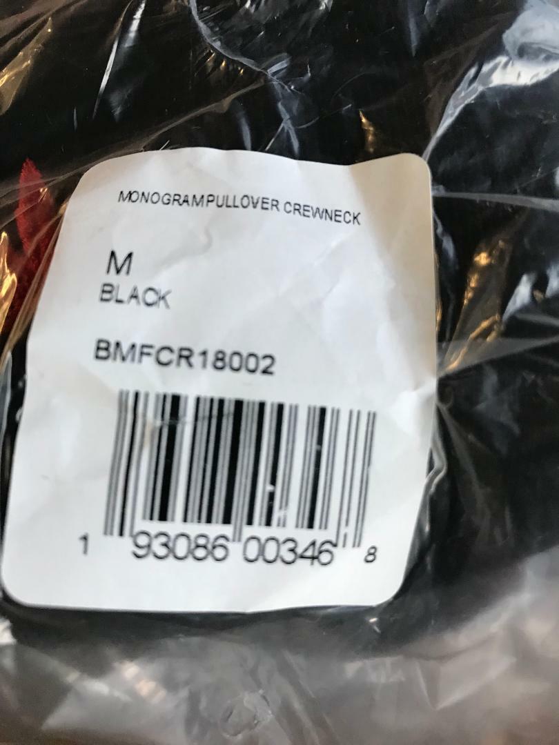 Men's Boast Crew Sweat Shirts With Logo Black/Red Size Md or Lg