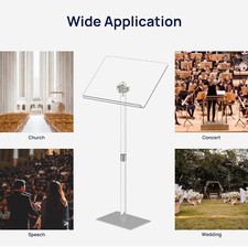 Soporte de podio acrílico HMYHUM, ángulo ajustable, atriles y púlpitos modernos para Cla
