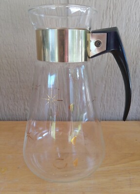 Vintage Pyrex Corning 1960s Atomic Star Burst 6 Cup Coffee Pot Carafe Heatproof