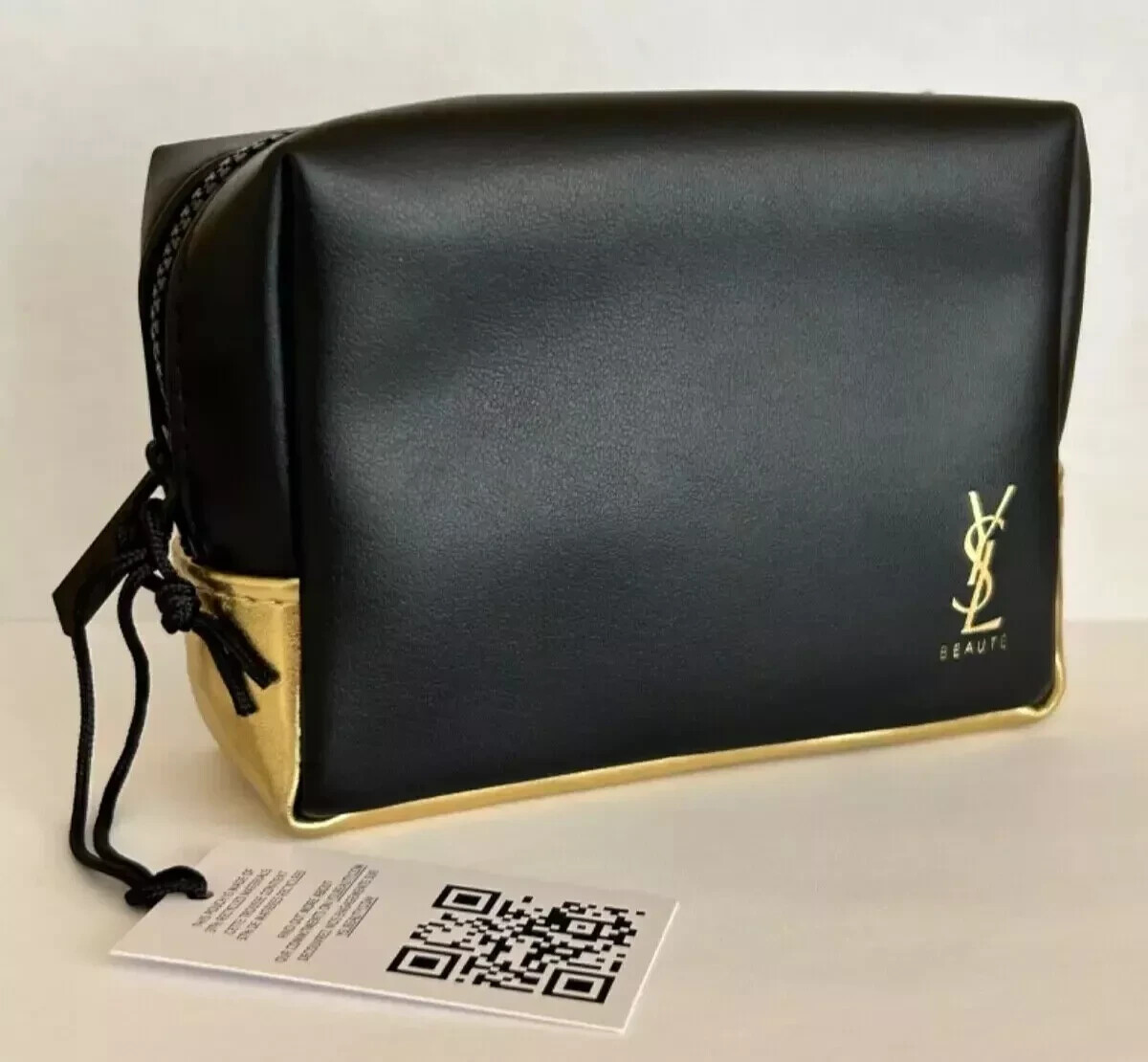 Borsa cosmetica trucco Yves Saint Laurent Beaute YSL oro nero custodia frizione