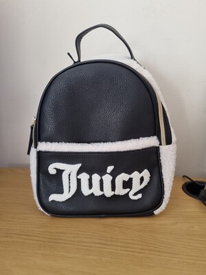 Juicy Couture Black & White Faux Sherpa Flashback Small Backpack Juicy Couture Black & White Faux Sherpa Flashback Small  main image 3