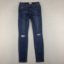 Paige Jeans Womens 27 Blue Verdugo Ultra Skinny Distress Quinnley Dest Dark Wash