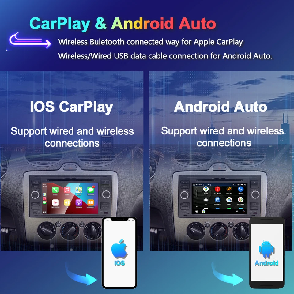 DAB+CD/DVD Autoradio Android16 Für Ford Transit Kuga Fiesta C/S-Max GPS DSP 64GB - Bild 4 von 4