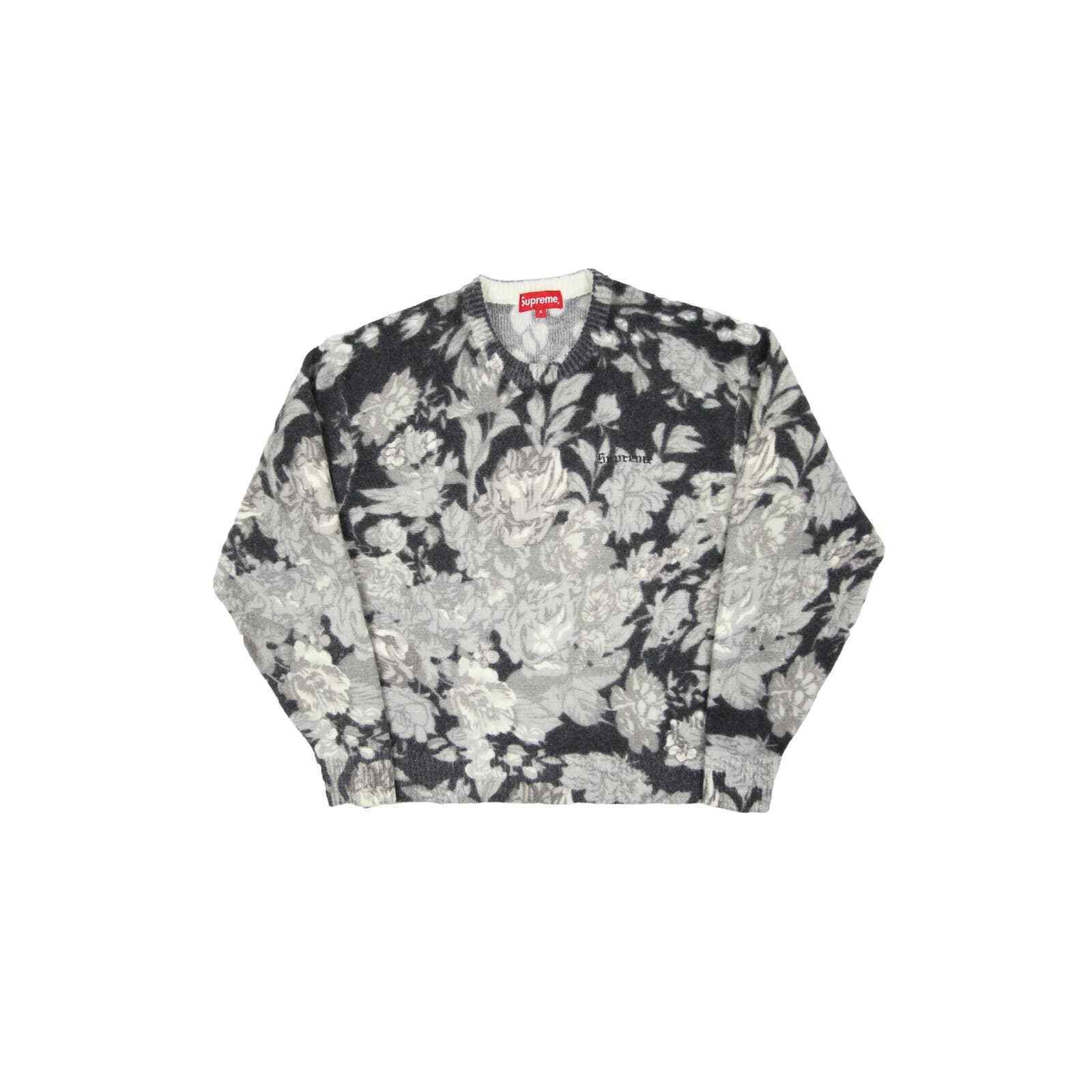 Supreme Printed Floral Angora Sweater Black