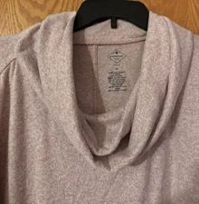 Womens Plus 1X St John’s Bay  Sweater Top Cowl Neck Blush  Long Sleeve SO SOFT