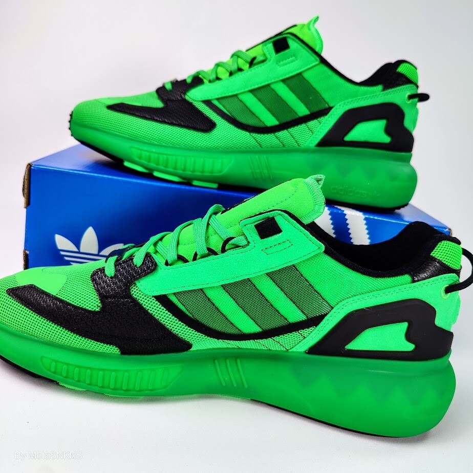 Adidas US 13 Men's Green Black Retro Run Lifestyle Boost Rare ZX 5K   GV7699 New thumbnail 6