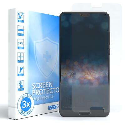 EAZY CASE 3x Displayschutzglas für Huawei P20 Schutzglas Folie Hart Glasfolie 9H